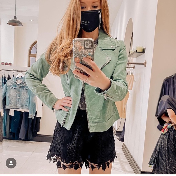 Current Air - green suede leather jacket - M (like new!) - Picture 2 of 8